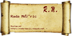 Rada Móric névjegykártya